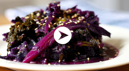 brasied red cabbage kale
